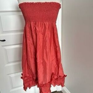 BCBGMaxAzria Red Off-Shoulder Kids Dress